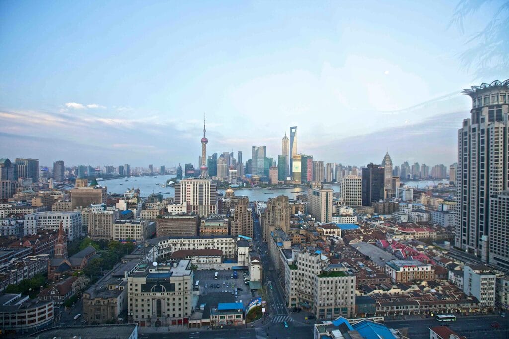 Cityscape representing global relocation and professional opportunity